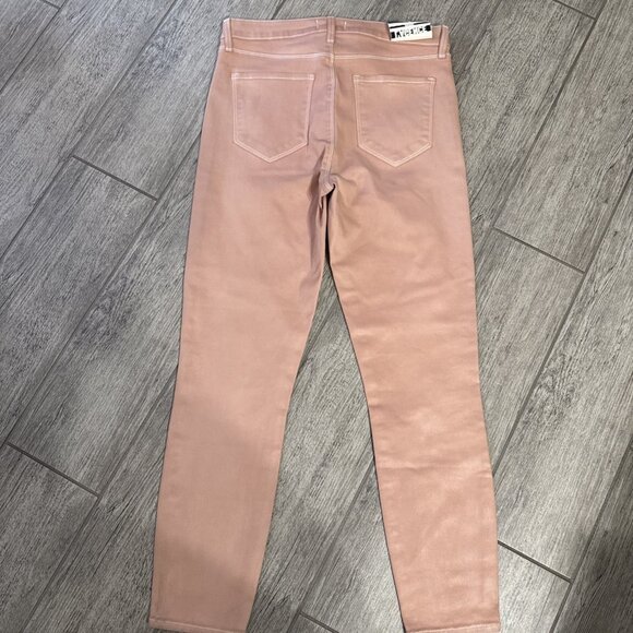 L'Agence Margot High Rise Dusty Pink Coated Cropped Skinny Jeans 28 NWT - Picture 4 of 6